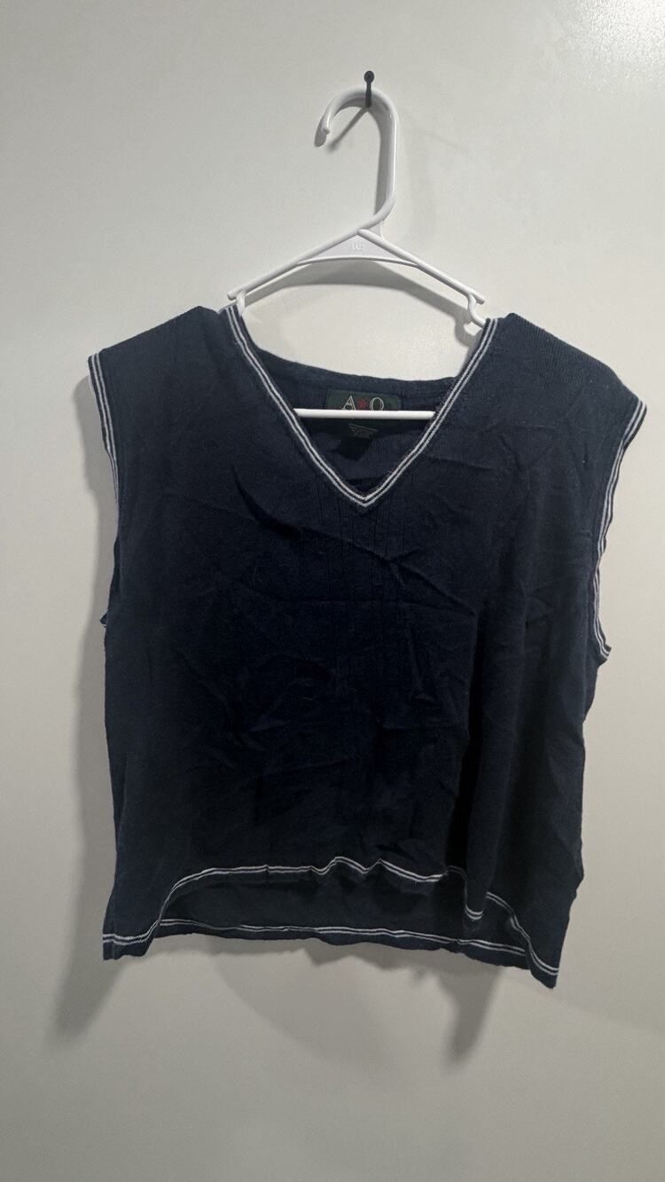 Vintage AO American Outpost Y2K Tank Top Size XL Wool 90s Made In Hong Kong